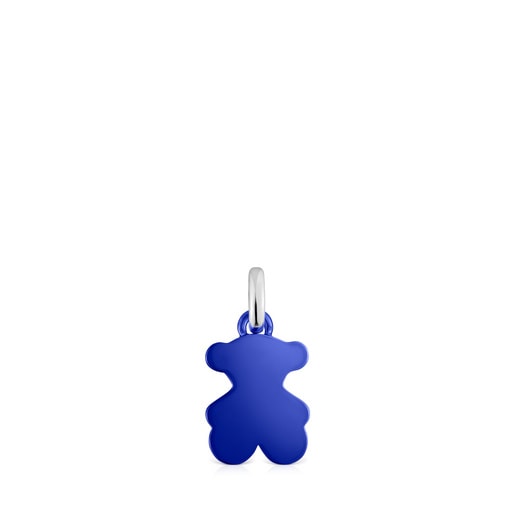 Pendente a orsetto in acciaio blu piccolo Sweet Dolls