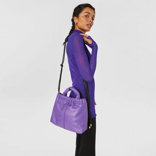 Medium lilac-colored leather TOUS Cloud One-shoulder bag