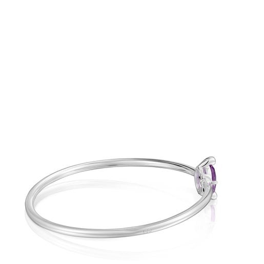 Bracelet manchette en argent et saphir lilas créé en laboratoire TOUS Color Lab