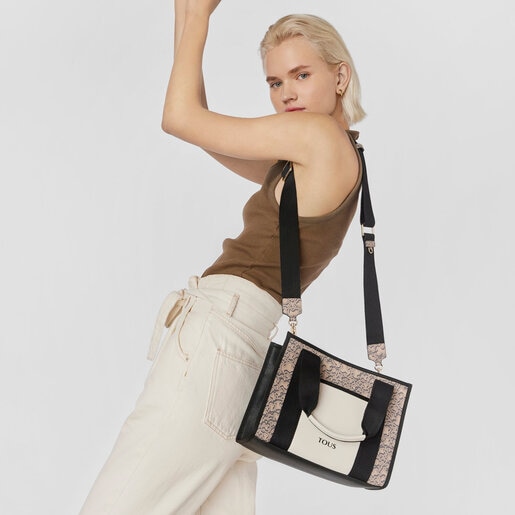 תיק קניות TOUS Kaos Mini Evolution Amaya בגודל בינוני בצבע אפור-חום