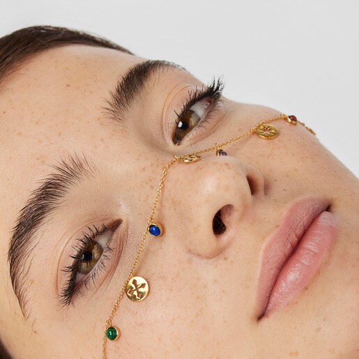 Pulsera medallas y gemas con baño de oro 18 kt sobre plata Tamara Falcó X TOUS