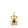 Medium bear Pendant, with 18 kt gold plating over silver and amethyst Bold Bear