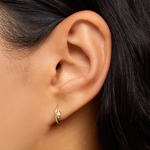 Gold Hoop earrings with diamonds Les Classiques
