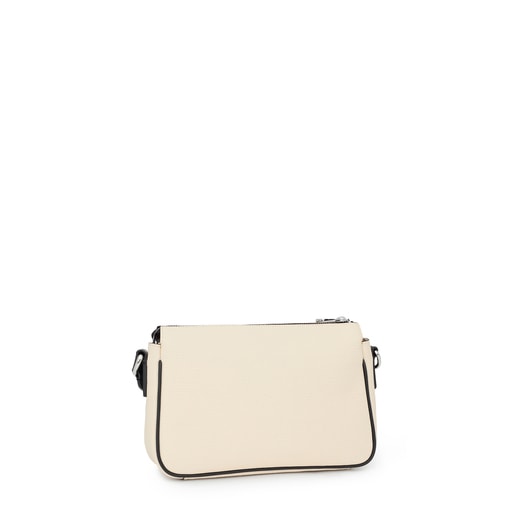 Bandolera pequeña de piel beige y negra TOUS Empire