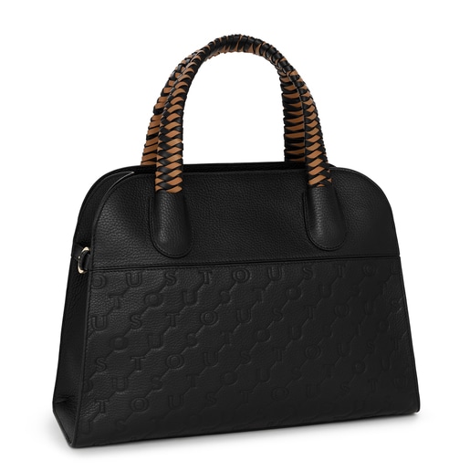 Sac city TOUS Script Premium grand en cuir noir