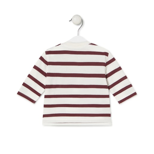 Striped t-shirt in Casual maroon