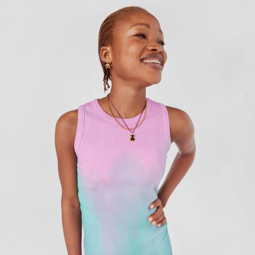 תליון מדליון עשוי ורמיל כסף עם צללית דובון Efecttous