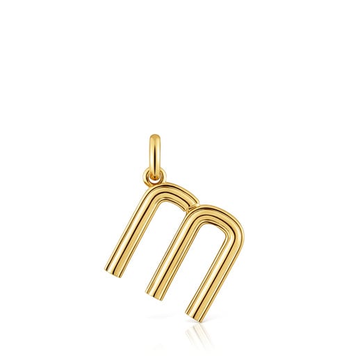 Medium 18kt gold plating over silver letter M Pendant TOUS Alphabet