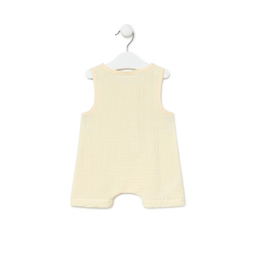 Short SMuse baby playsuit in ecru