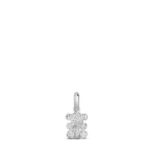 White Gold Bubble Bear Pendant with Diamond