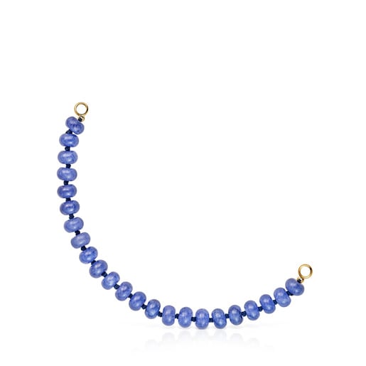 Bracelet argent plaqué or 18 ct et quartzite bleu Hold Oval