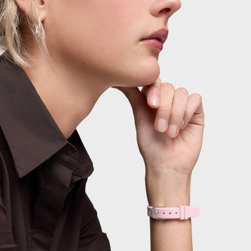 Reloj analógico con correa rosa y acero EPIC ICON KDT CHARMS