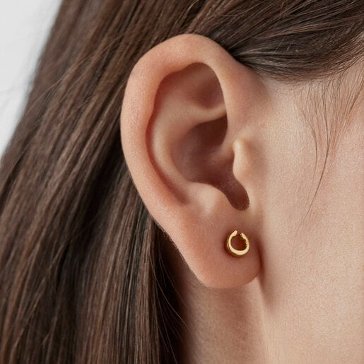 Gold TOUS Good Vibes horseshoe Earrings | TOUS