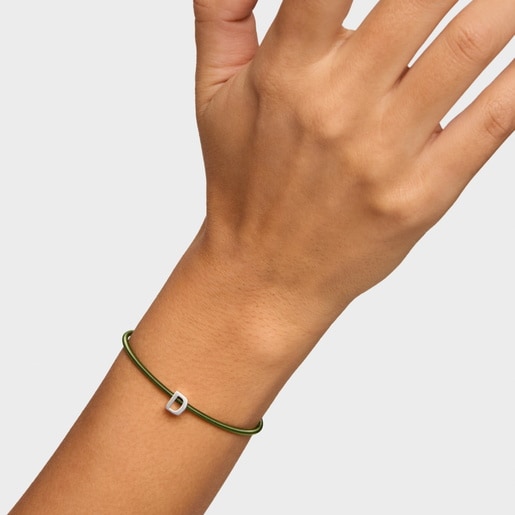 7 mm silver letter D Charm TOUS Mesh Tube