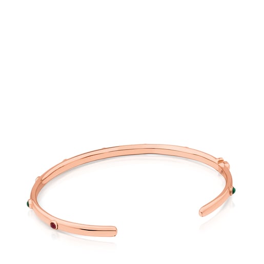 Pulsera Super Power con baño de oro rosa 18 kt sobre plata con Gemas
