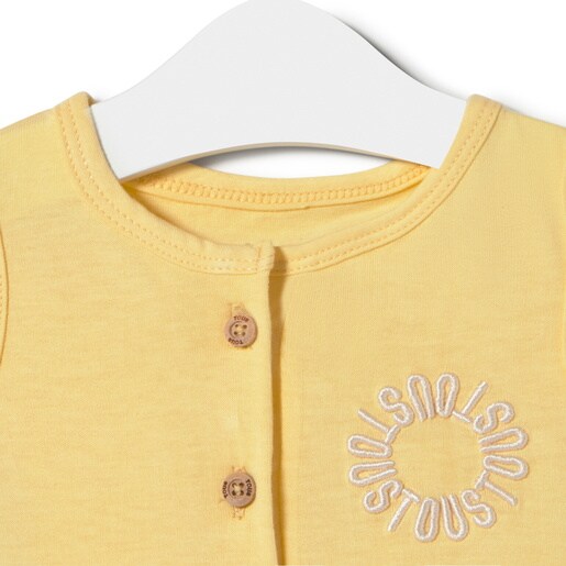 Short baby playsuit in Classic yellow