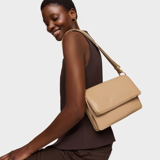 Medium sand-colored Crossbody bag TOUS Audree Soft