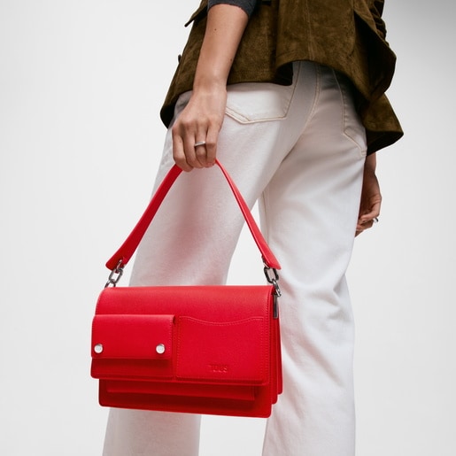 Sac à bandoulière rouge moyen TOUS Audree Pockets
