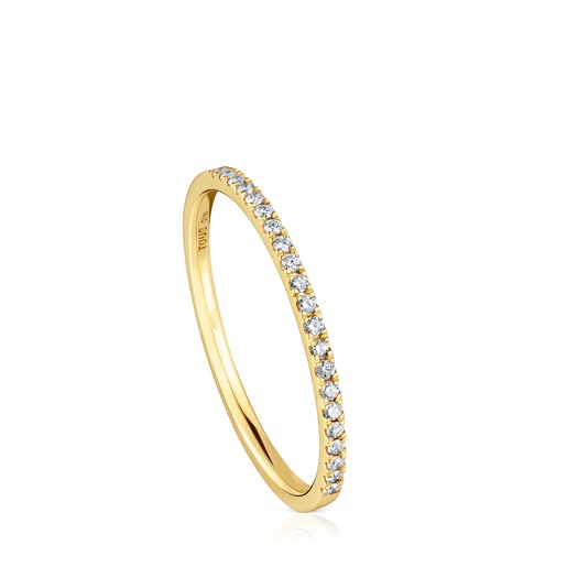 Bague demi alliance en or avec diamants petite Les Classiques