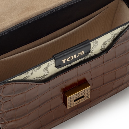 ベージュ＆ブラウンのスモールクロスボディバッグ Kaos Legacy