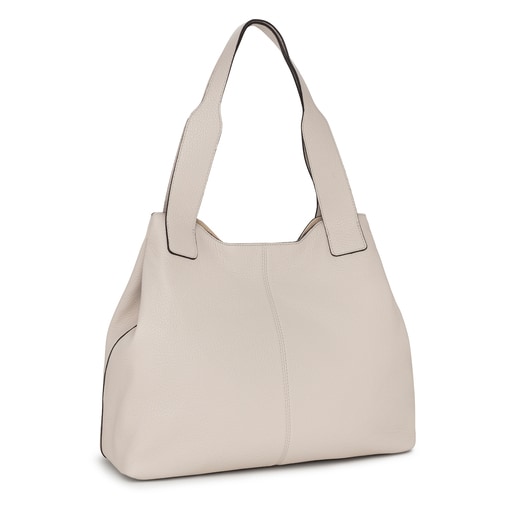 Бежевая кожаная сумка на плечо TOUS Legacy