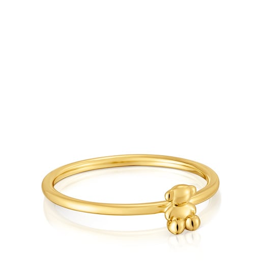 Bold Bear gold and bear charm Ring