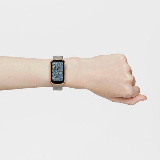 Smartwatch with steel bracelet and aluminum case in gold-colored IPG TOUS TOUS T-Band Mesh