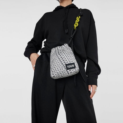 תיק מיני TOUS Cloud Soft שחור ולבן