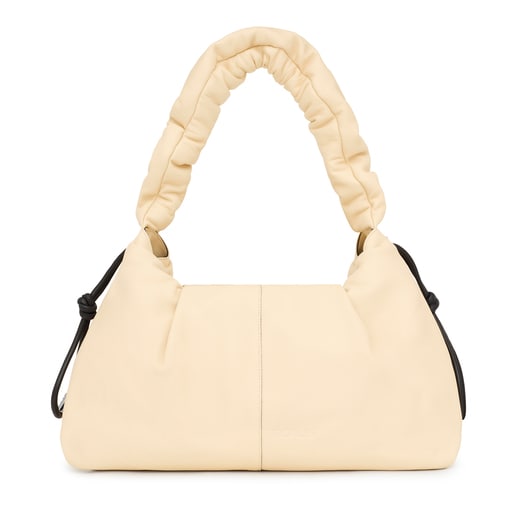 Saca grande de piel beige TOUS Soft