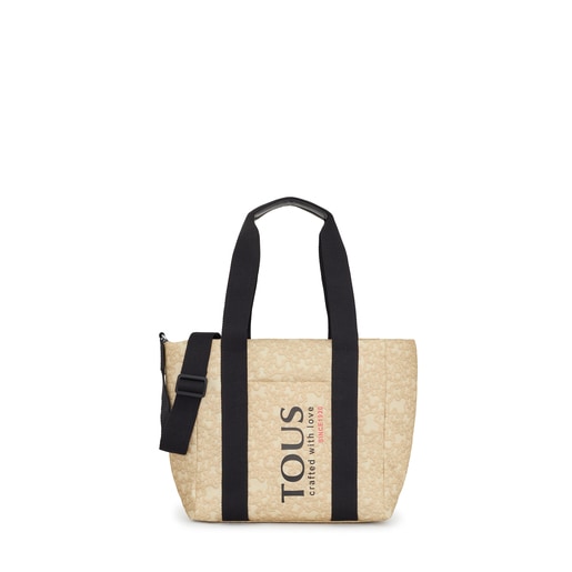 Large beige nylon Kaos Mini Evolution Tote bag