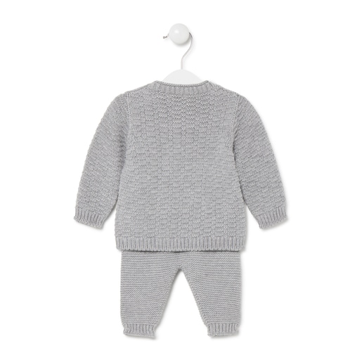 Conjunto de bebés de tricot Gris