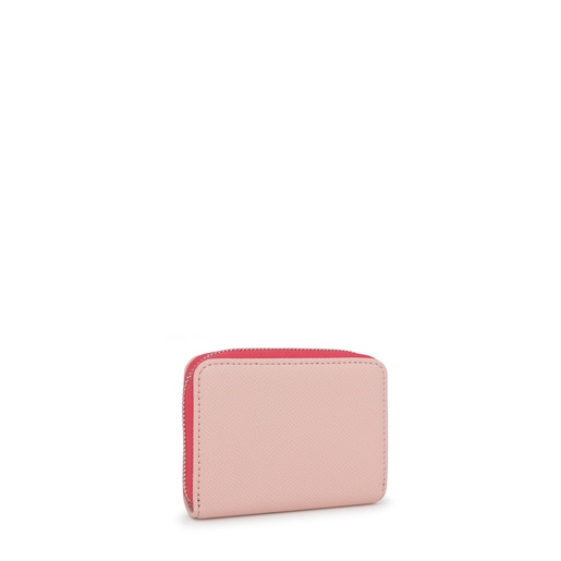 Monedero mediano New Dubai rosa y beige