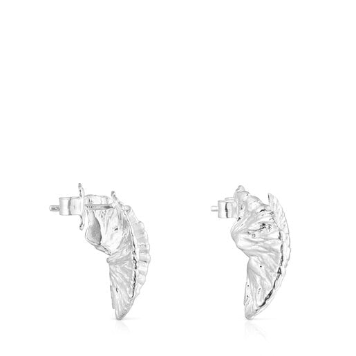 Silver Wicker Earrings with opening | TOUS