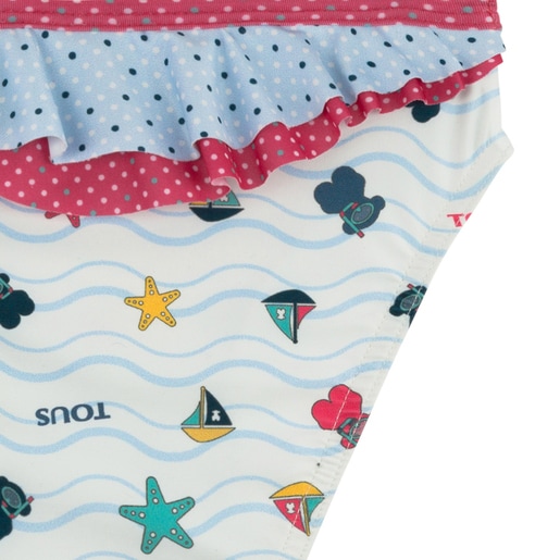 Braguita playa con volante Ocean Blanco