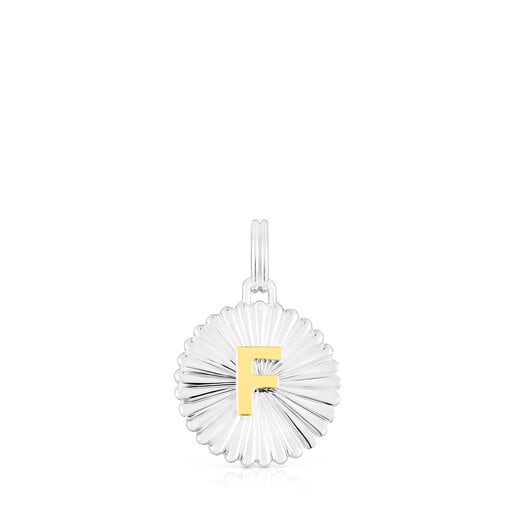 Silver and silver vermeil TOUS Alphabet letter F medallion Pendant