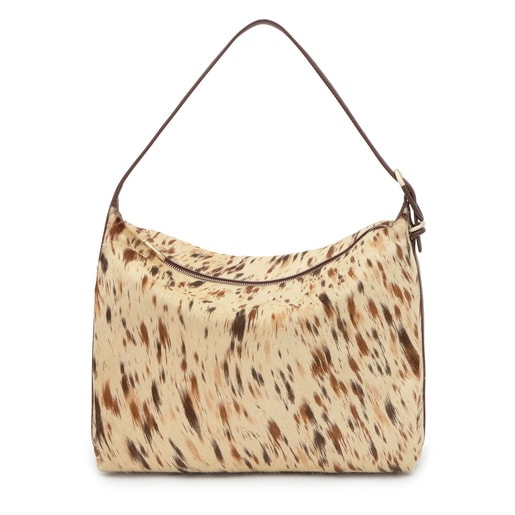 Saca de piel marrón wild TOUS Fold