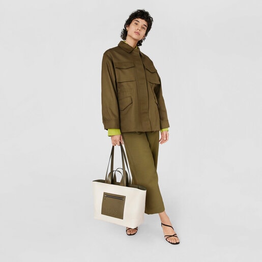 Medium beige and khaki Tote bag TOUS Nanda | TOUS