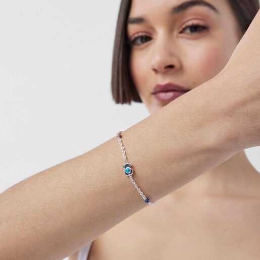 シルバーにジェムストーンが付いたブレスレット Super Power