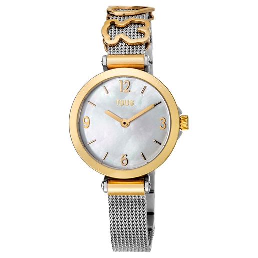 Tous Icon Charms - Zegarek ze stali szlachetnej w kolorze srebrnym i żółtego złota