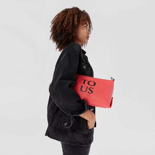 Coral-colored leather TOUS Balloon crossbody bag