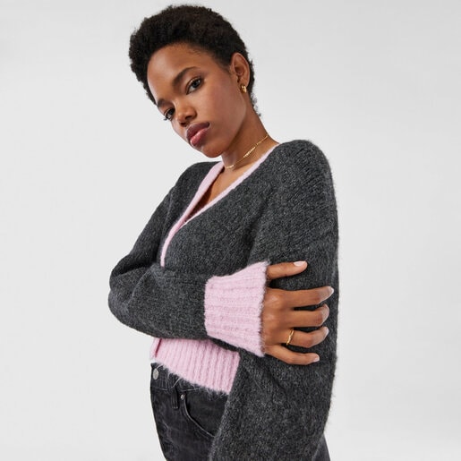 خاتم TOUS Ring Mix Ringمن الفيرميل الفضي والياقوت الوردي