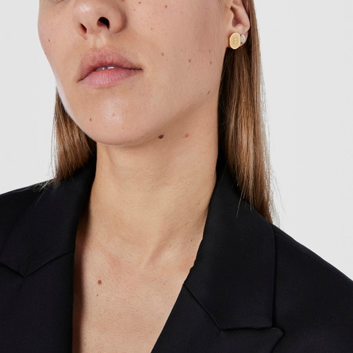 Gold Oursin Earrings with 0.02ct diamonds