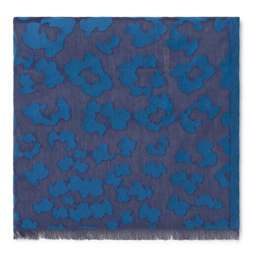 Fulard Granate Leo Jacquard blau