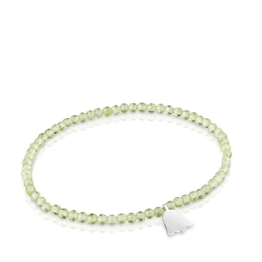 Pulsera elástica con peridoto y tulipán de plata TOUS Motivos