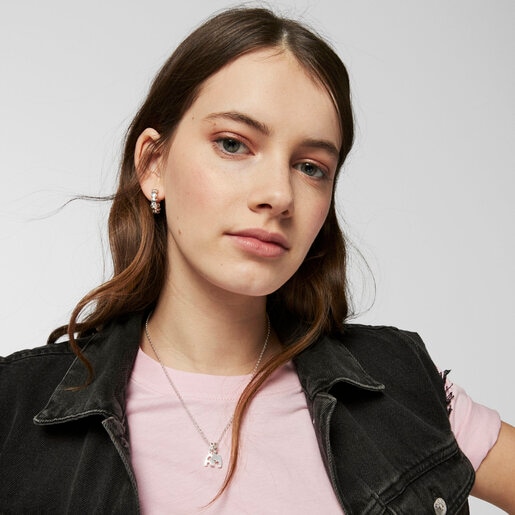 Alphabet letter M pendant in silver