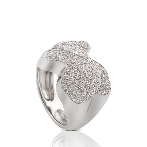 White gold bear ring with diamonds Sweet Dolls