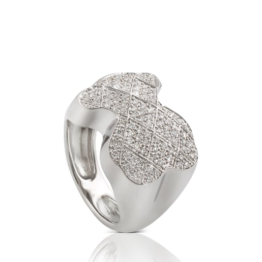 Anillo oso de oro blanco con diamantes Sweet Dolls