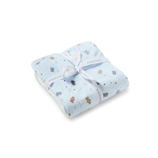 Fleece baby blanket in Charms sky blue