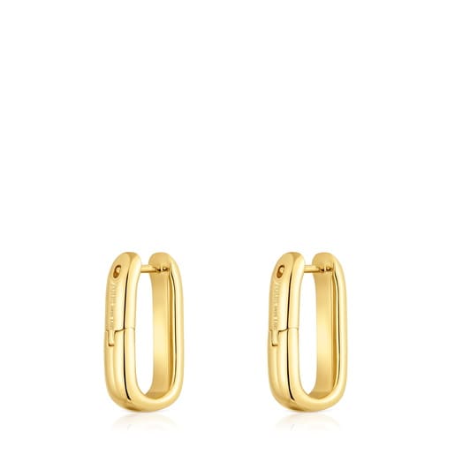 18ktゴールドコーティング・シルバーに、ラボグロウンダイヤモンドを添えた18.5 mm大のフープピアス Line LGD