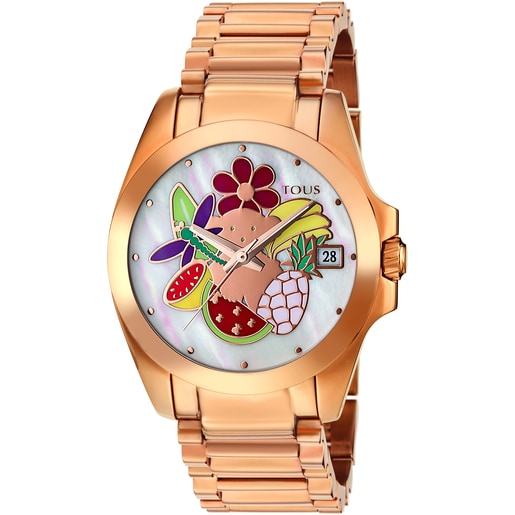 Pink IP Steel Miranda Watch with Mother-of-pearl